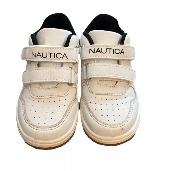 Nautica Sneakers White with Velcro Straps Little Kids Size 9 - Picture 2 of 6
